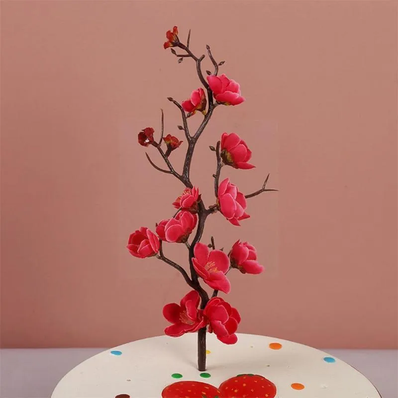 Decoratieve bloemen kransen kunstmatige plant plum bloesem chinese stijl kleine winter bloem huis decoratie zijde F8S2