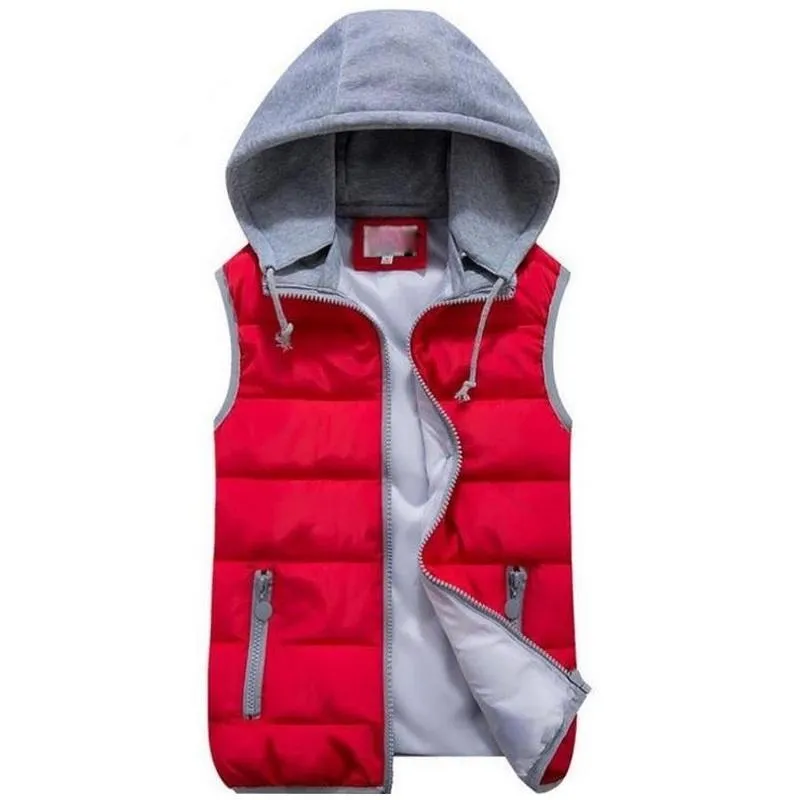 Damesvesten Katoen Hooded Vest Jas 2021 Mode Vrouwelijke Slanke Winddicht Warme Geest Mouwloze Wol Winter Jacket voor dames