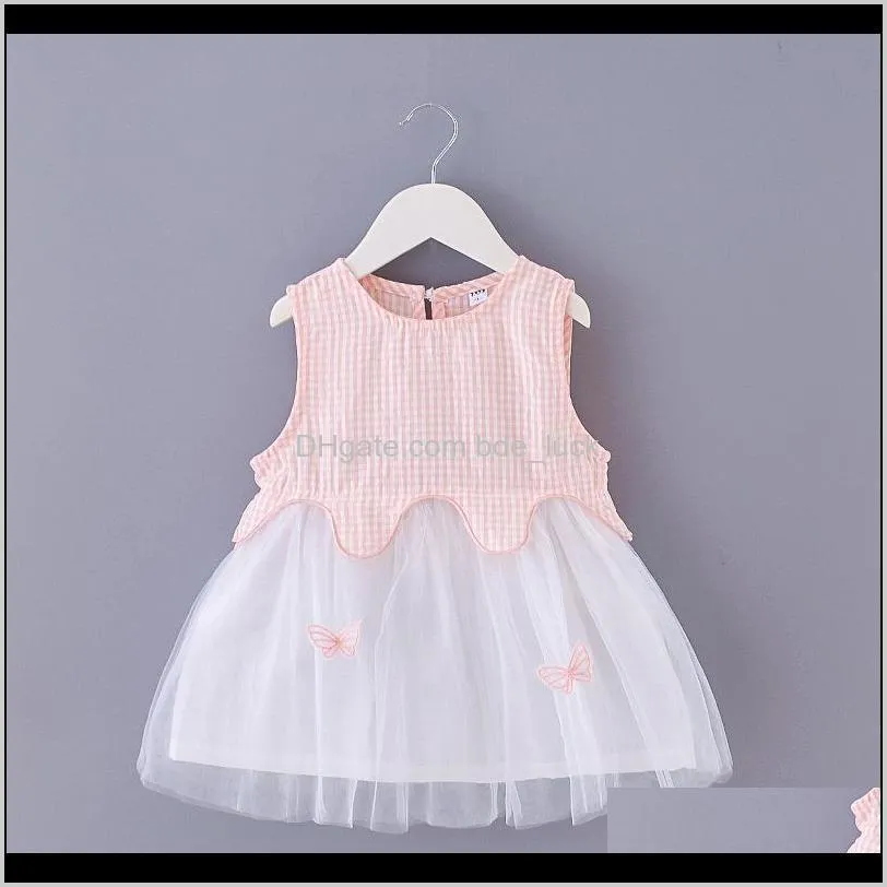 2020 Baby Girl Clothing Summer Princess Dress Tutu Dressed Casual Children`s Clothing Cute Butterfly Embroidery Party Holiday