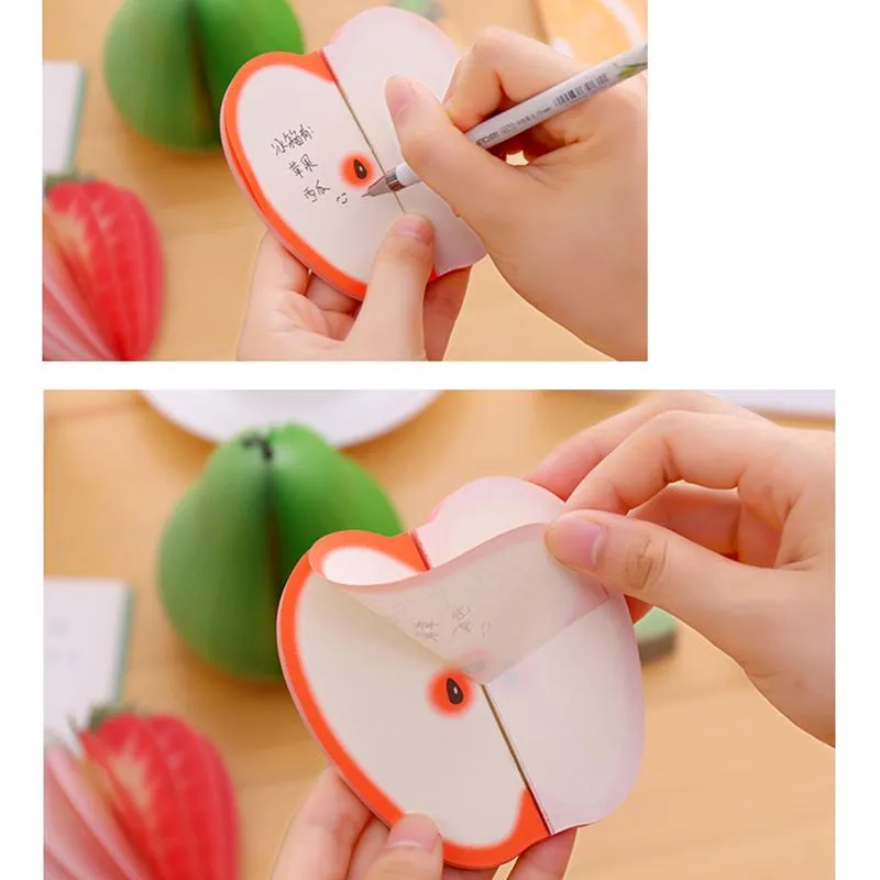 Fruit Shape Notes Paper 50 Pages Cute  Lemon Pear Notes Strawberry Memo Pad Sticky Papers School Office Supply