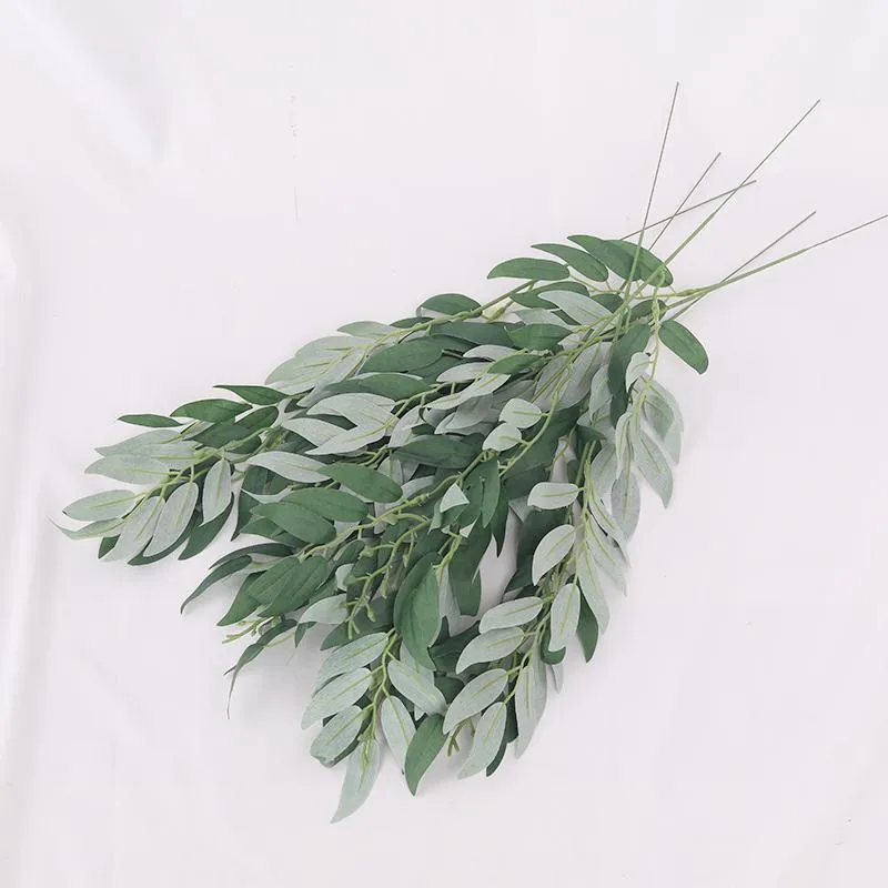 5pcs Artificial Plants Willow Leaves Branch Artificial Fake Plant Wedding Shooting Prop Home Decoration Accessories Flower Row