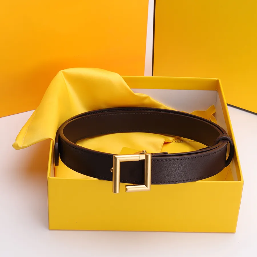 Gold Buckle Designer Belts Genuine Cowhide Letter Style for Man Woman Waistband Belt Width 2.5cm 4 Color Top Quality