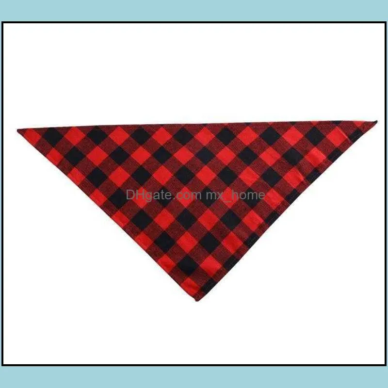 Dog Apparel Bandana Christmas Plaid Single Layer Scarf Triangle Kerchief Pet Accessories Bibs for Small Medium Large s Xmas Gifts I5YF