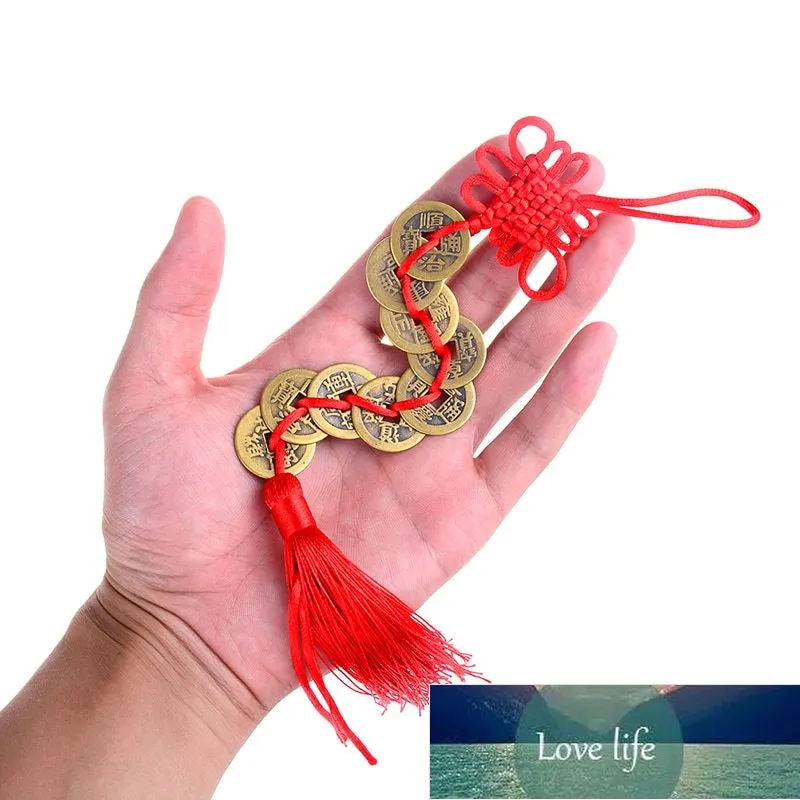 Lucky Charm Good Fortune Home Car Decor Red Chinese Knot FENG SHUI Set Ancient I CHINA Coins Prosperity Protection Factory price expert design Style Quality Latest