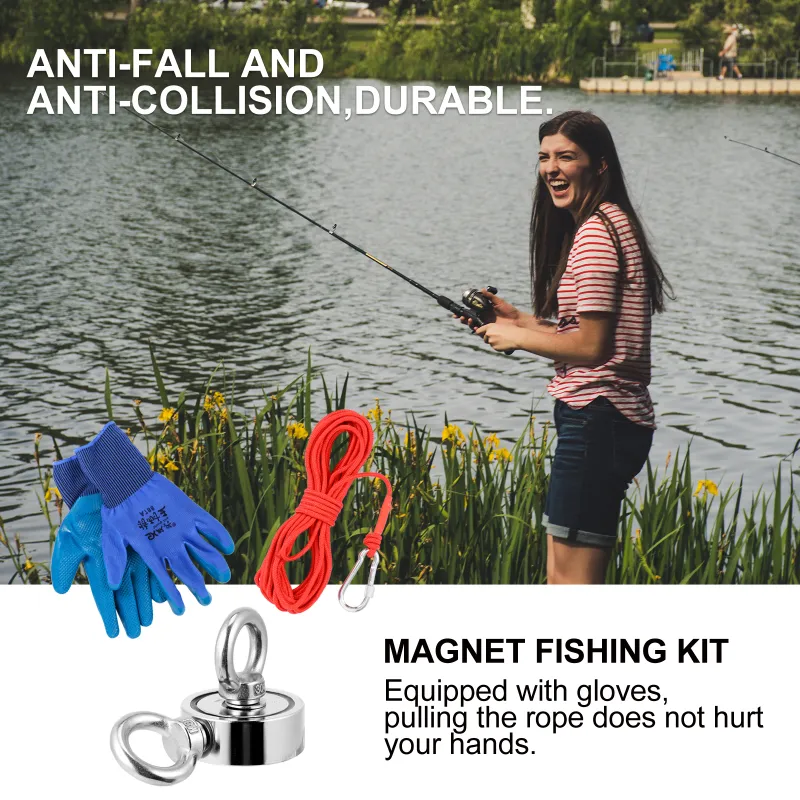 Fishing Round Detectors Fishing Magnet Kit With Heavy Duty Rope Accessoy  Pjqqj From 81,82 €