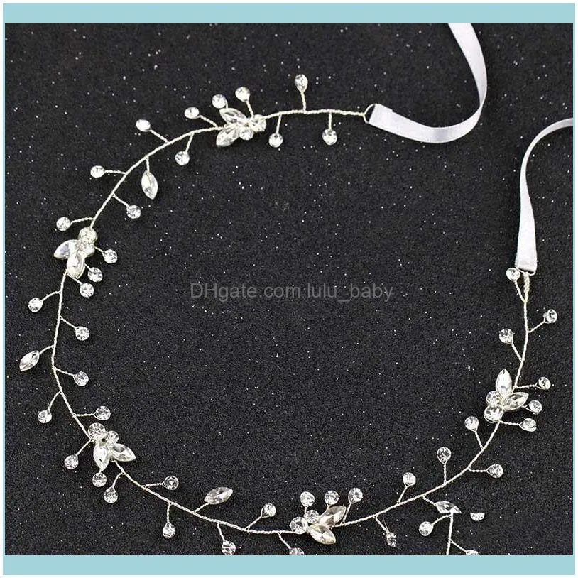 Fashion Women Pearls Wedding Vine Crystal Bridal Accessories Ladies Diamante Headbands Hair Jewelry LB MAEA99