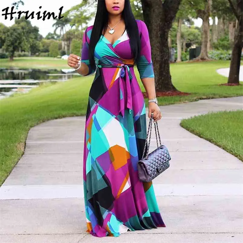 Boho Strappy V-Neck Dress - Floor Length Off-Shoulder Half Sleeve plus size womens clothing for Parties and Casual Wear (Sukienka Damska 210513)