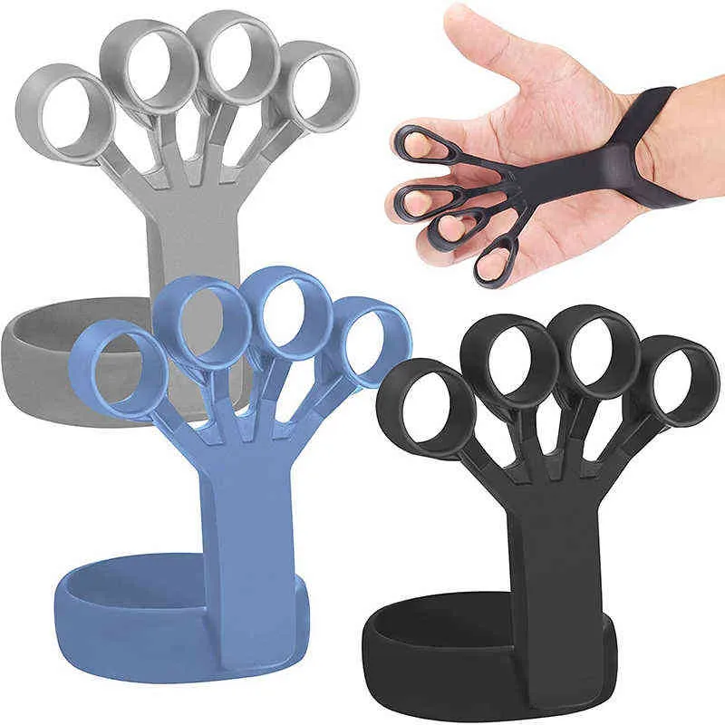 Hand Grip Strengthener - Exerciseur de doigts réglable et civière de doigts  - Entraîneur de force de préhension pour la thérapie de la main, escalade -  Soulager la douleur pour un