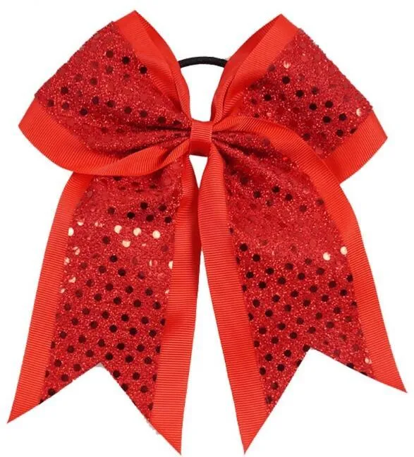 Sequin Cheerleader Hair Bows 8 Pink Cheer Bows Bulk With  display picture 2