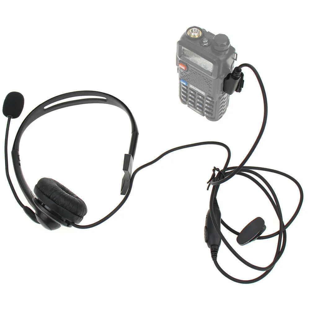 Baofeng 2-Pin Ruído Cancelando Walkie Talkie Single Headset Headphones com Mic