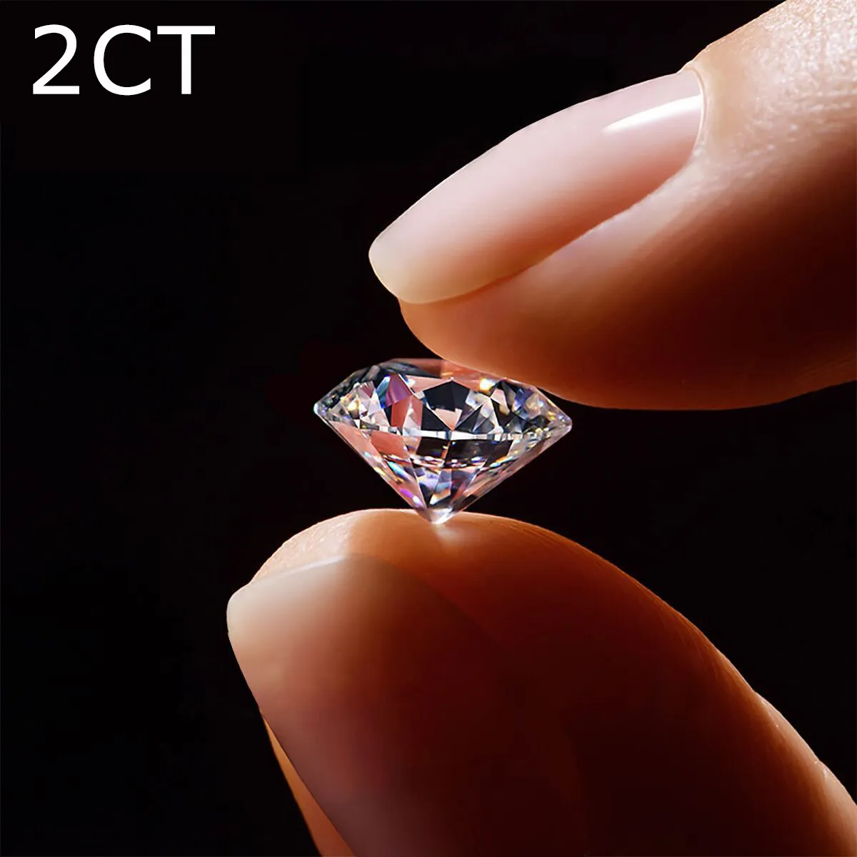 100% genuino 2ct 8MM D colore VVS1 pietra preziosa Moissanite pietra preziosa taglio eccellente per anello di diamanti gemma grande con certificato GRA