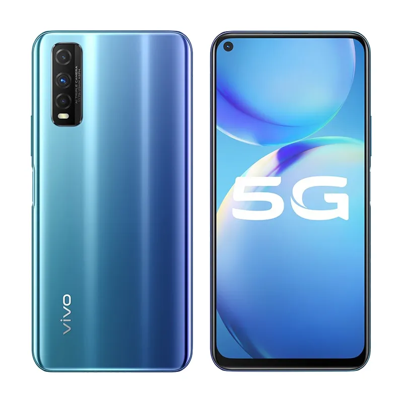 Cellulare originale Vivo Y70t 5G 8GB RAM 128GB 256GB ROM Exynos 880 Octa Core Android 6.53" LCD Schermo intero 48MP AI OTG ID impronta digitale Face Wake 4500mAh Smart Cell Phone