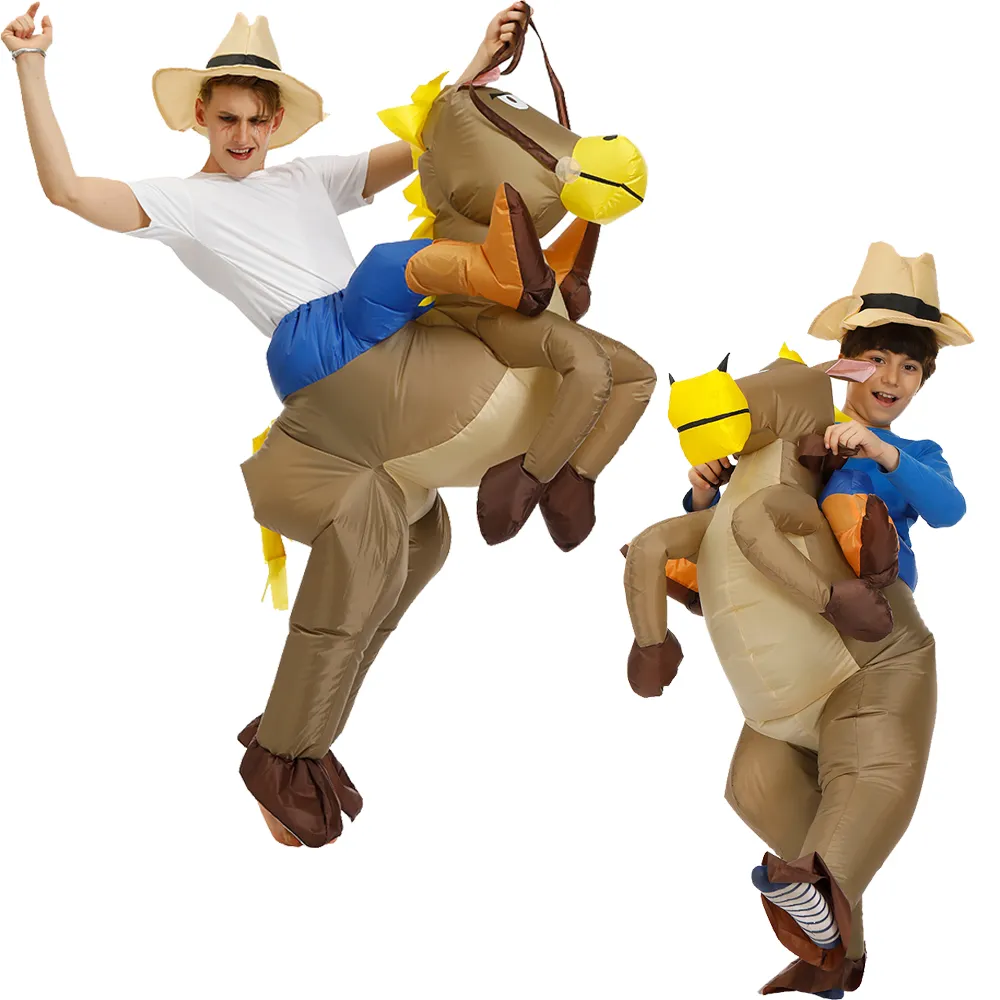 Costume da bambola mascotte Costume da cowboy gonfiabile di carnevale  Costume da cowboy adulto per bambini Costumi di Halloween Cavalcata di  Natale a