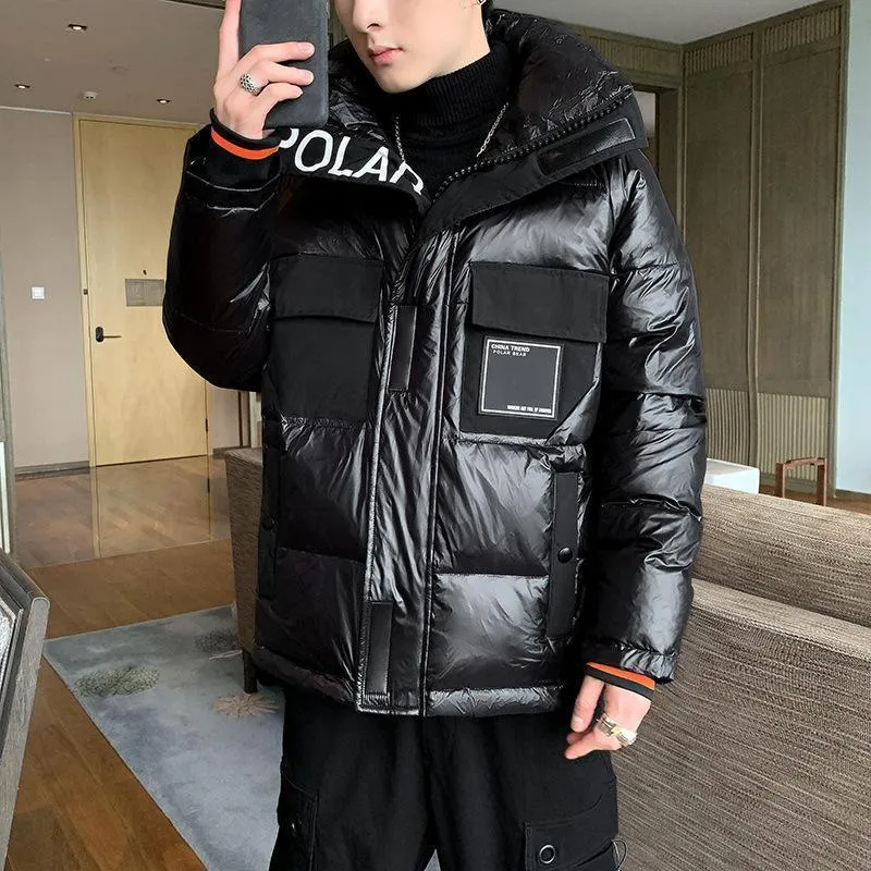 以上購入で送料無料 冬の新しいファッションダウンジャケットマルチバッグレジャー緩い暖かいマット光沢のある仕事服ショートコートメンズ 48 Off在庫処分 Www Zoth Co Il