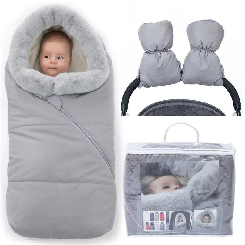 Orzbow Warm Baby Sleeping Bags born Envelope Winter Stroller Sleepsacks Footmuff Children kid Pushchair Pram Sleep sacks 211023