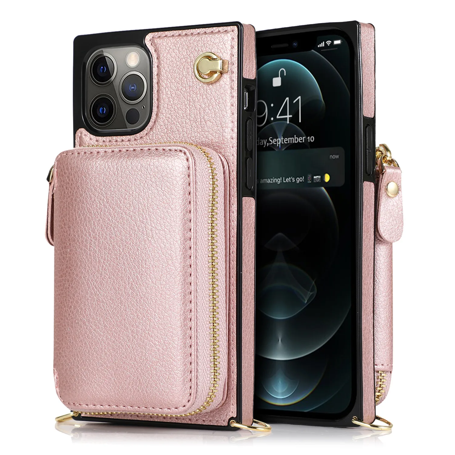 Crossbody PU couro cinta de ombro Celulares para iPhone 12 Pro Max 11 XS XR Bolsa de volta