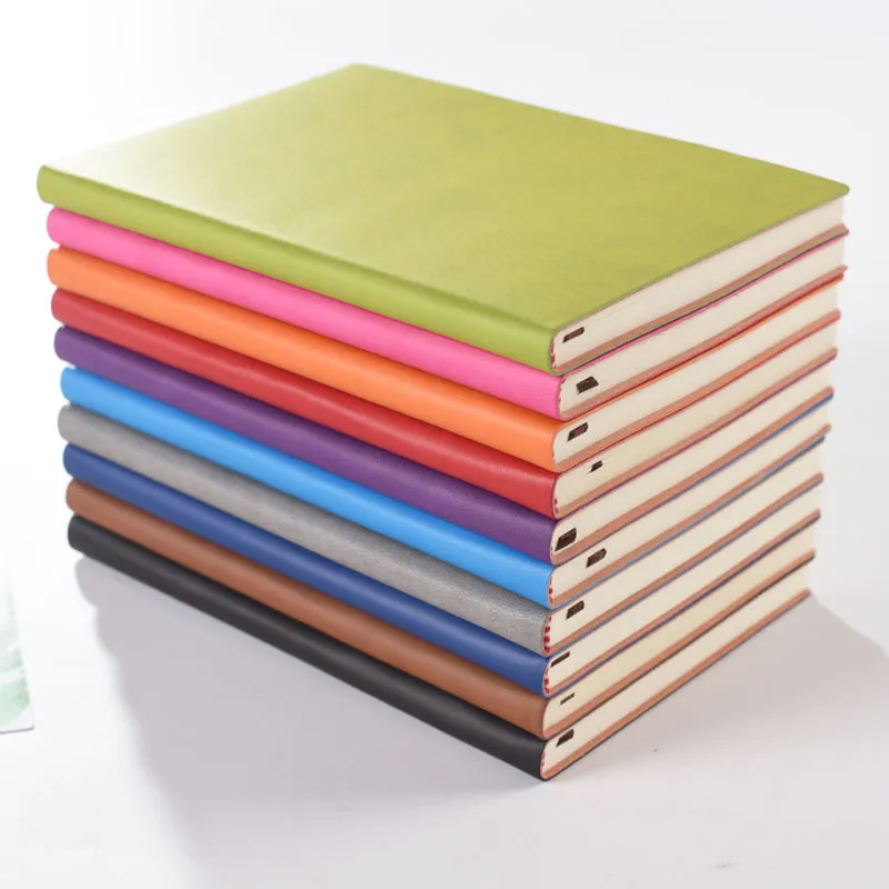 Высокое качество A5 простые классические сплошные блокноты мягкие кожи PU журнальные ноутбуки ежедневные расписание Memo Memo Sketchbook Home School Office Share Affice Gifts 10 цвет