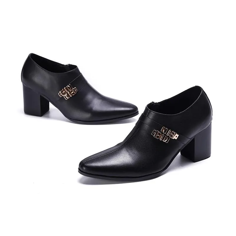 Latest Design Formal Office Black Leather Mens Dress Shoes High Heels -  China Men Leather Shoes and Leather Shoes price | Made-in-China.com