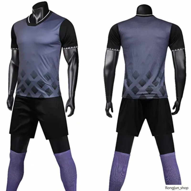 Hommes Blanc Football Maillots Adultes Uniforme Ensemble À Manches Courtes Survêtement De Football Formation Costume Sportswear