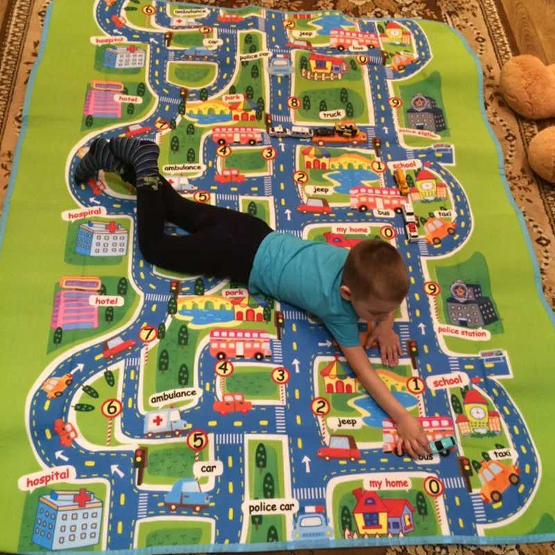 Baby Play Mat Waterproof Foam Soft Floor Playmat Foldable Crawling Carpet Kid Game Activity Rug Folding Blanket Educational Toys 210724