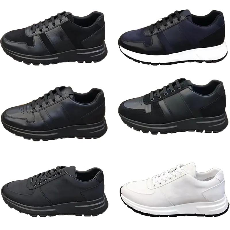 Men PRAX 01 Lace-up Sneakers Re-Nylon Gabardine Fabric Flat Shoes Black White Leather platform Trainers Top Quality Mesh Nylon Casual Runner Shoe With Box 276