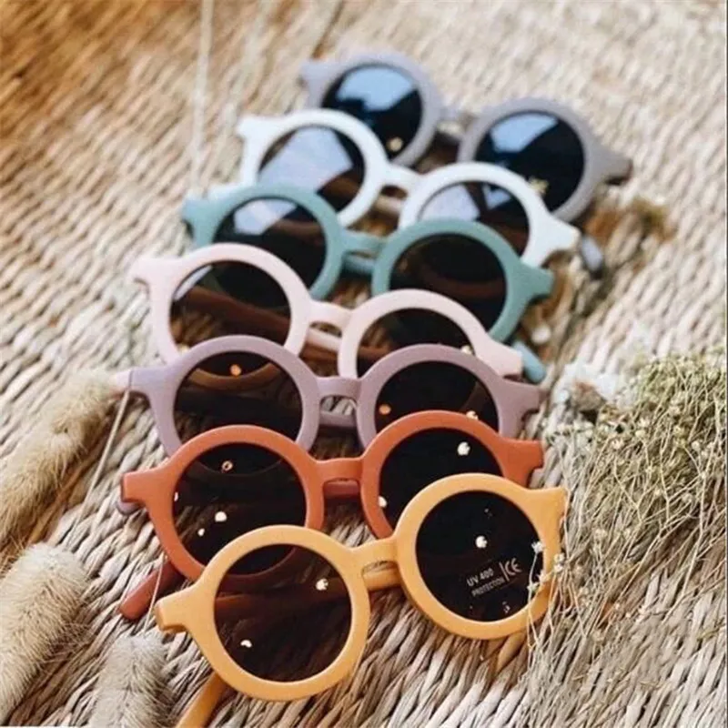 2021 Fashion Cute Round Kids Occhiali da sole Girl Girls Vintage Sun Glasses UV Protection Classic Children Eyewear