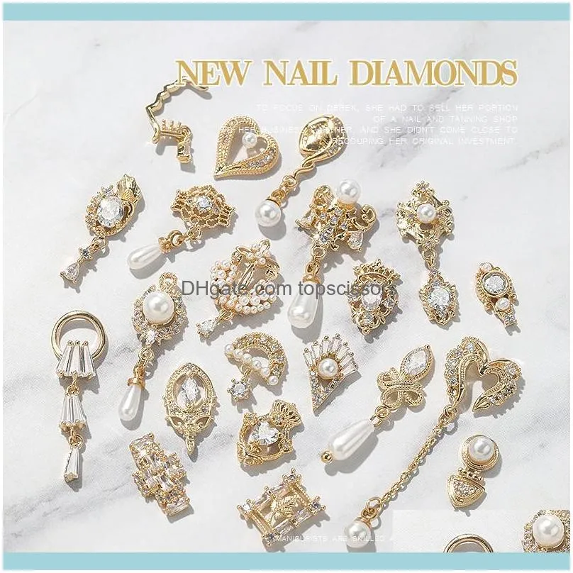 Nail Art Decorations 2Pieces 3D Metal Jewelry Japanese Top Quality Crystal Manicure Zircon Diamond Charms Pendants