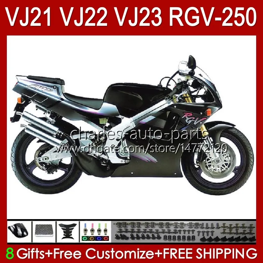 Bodys för SUZUKI RGVT RGV 250CC 250 CC Blk Black Glossy RGV-250 Panel RVG250 20HC.123 RGVT-250 90 91 92 93 1994 1995 1996 RGV250 SAPC VJ22 1990 1991 1992 1993 94 95 96 Fairings