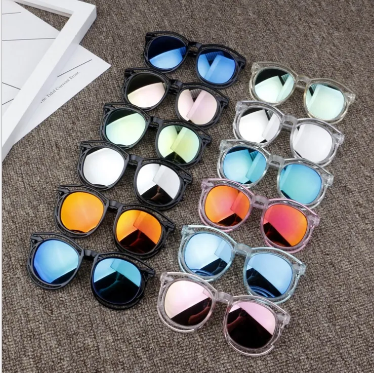 Wholesale Boy Girl Cute Round Shape Fashion transparent Sunglasses Children Vintage Sunglasses UV Protection Classic Kids Eyewear