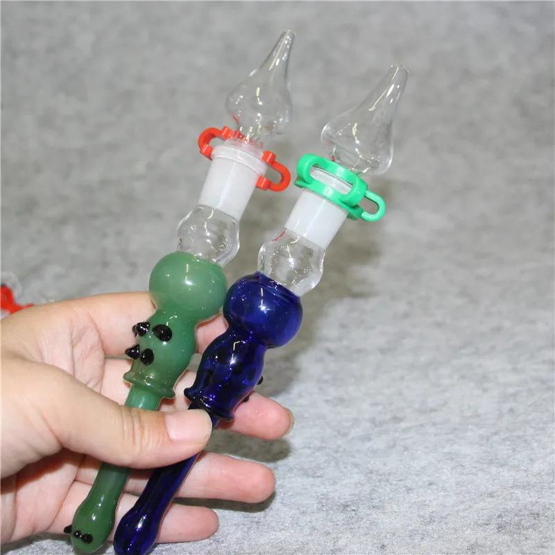 hookah Glass Nectar pipes with 14mm Quartz Tips Keck Clip Glass hand pipe Reclaimer Ashcatcher