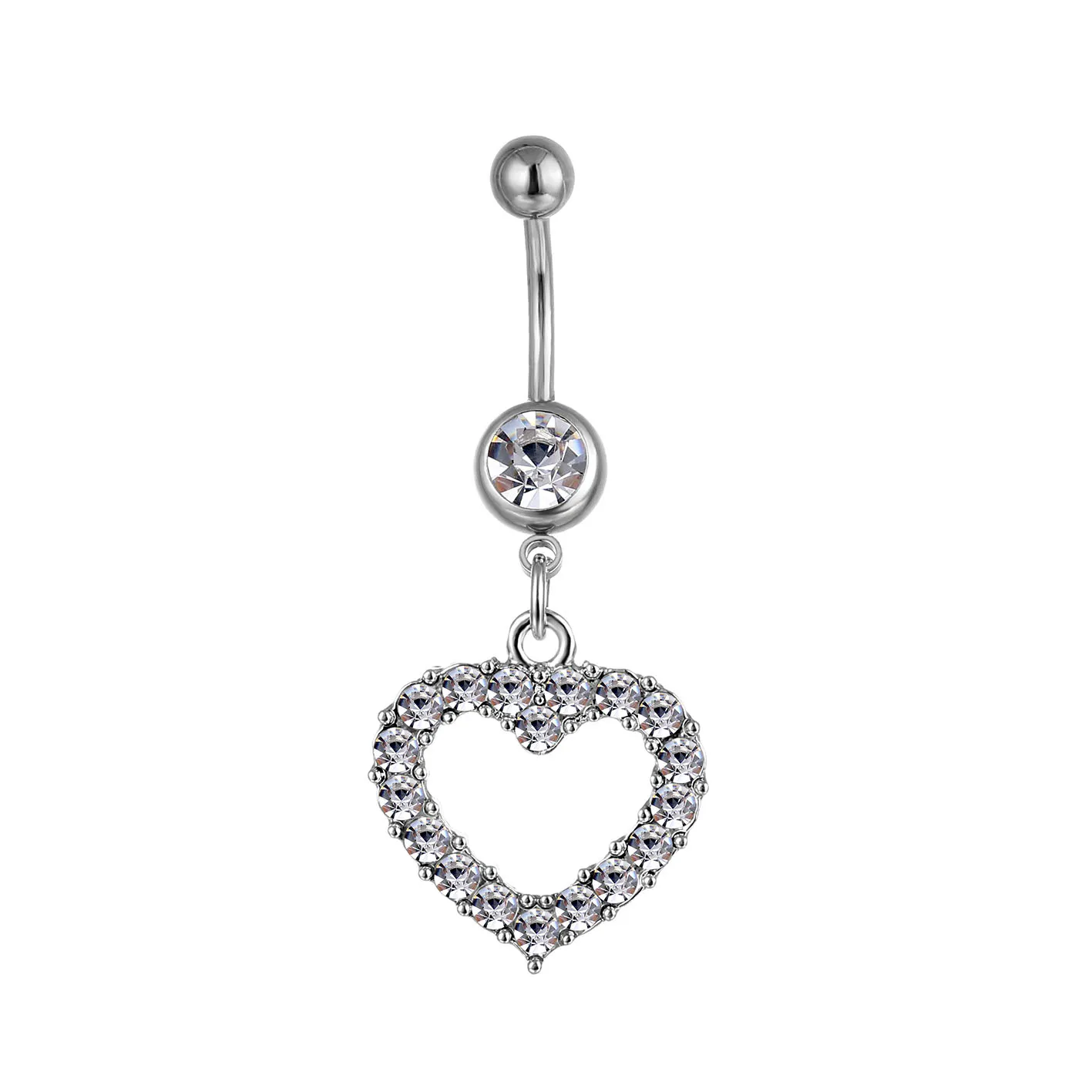 YYJFF D0045 (4 kleuren) hart stijl Navel Ringen Navelpiercing Sieraden Dangle Accessoires Fashion Charms (10 STKS/PARTIJ) JFB-3245