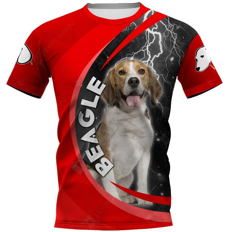Beagle 3D Gedrukt T-shirts Vrouwen voor Mannen Zomer Casual Tees Korte Mouw T-shirts Drop Men's