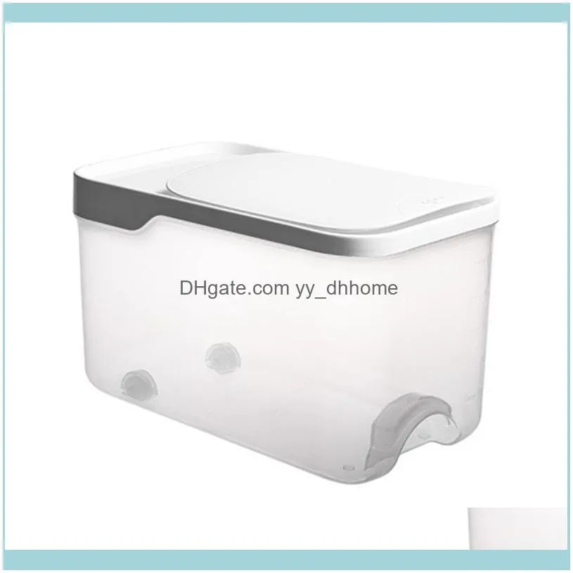 Rice Bucket Grain Storage Box Storage Container with Flip Lid Moisture-Proof Clear Kitchen Organizer Box1