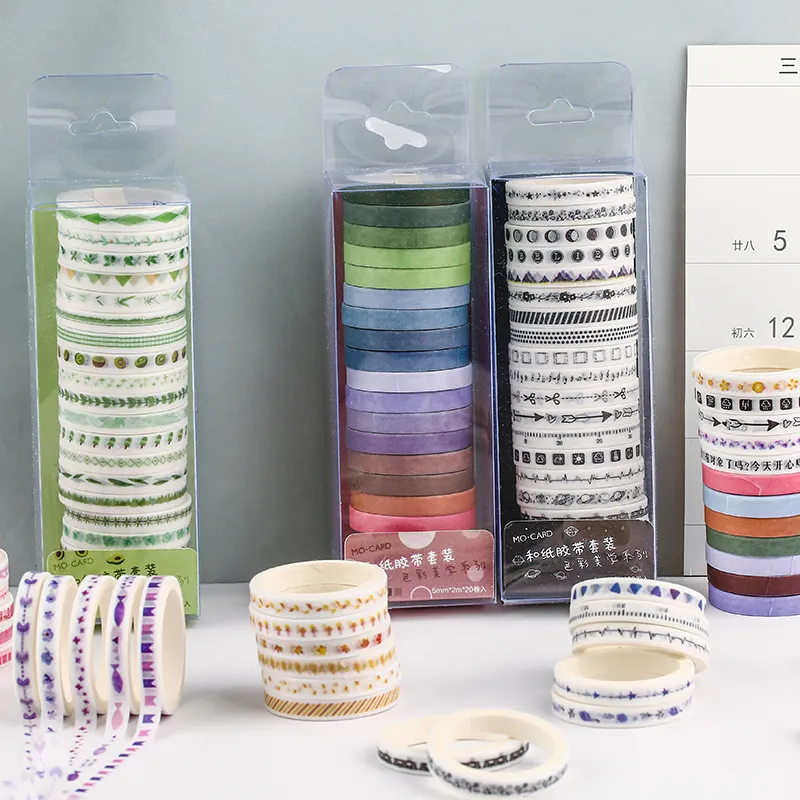 20PC / Pack Multi-Color Washi Tape Scrapbooking Dekorativa limband Papper Japansk brevpapper