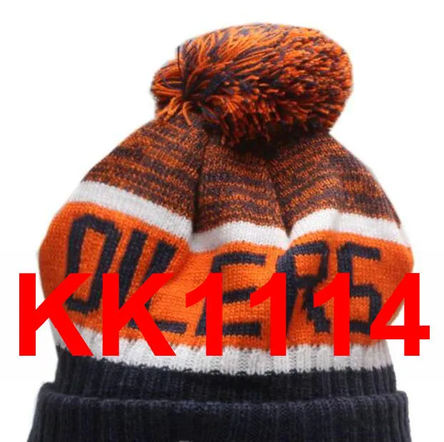 2021 Oilers Hockey Beanie Nordamerikansk lag sida Patch Winter Wool Sport Knit Hat Skull Caps A1