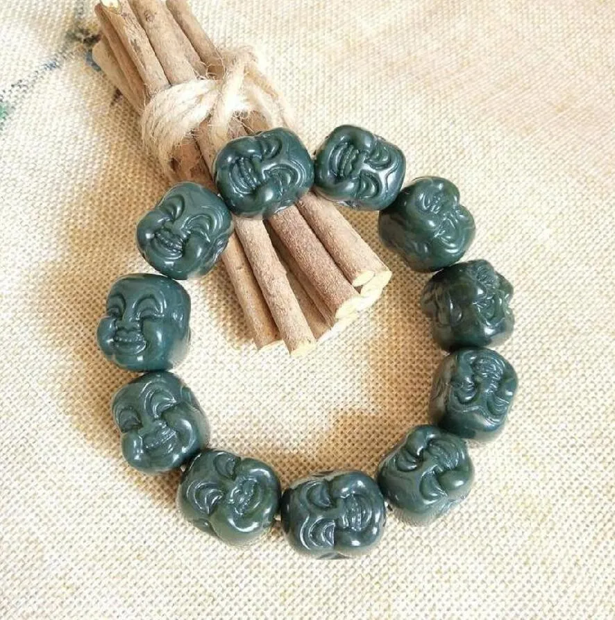 Bracelet porte-bonheur en perles de jade hotan du Xinjiang, avec livraison gratuite, ping