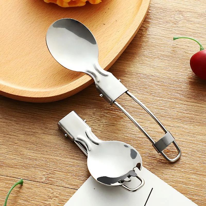 Składane składane ze stali nierdzewnej Spoon Spork widelec odkryty Camping Traveler Traveler Coast Wareware DH9845