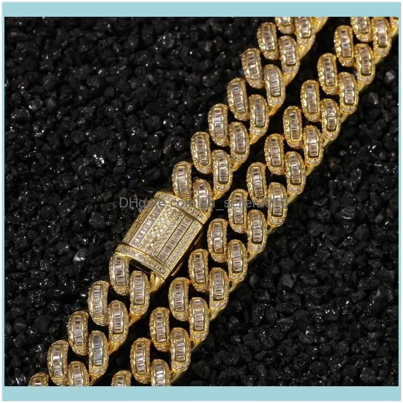 Men Hip Hop Iced Out Bling Chain Necklace Pave Setting Zircon Male  Cuban Chains Necklaces Rap Hiphop Accessories