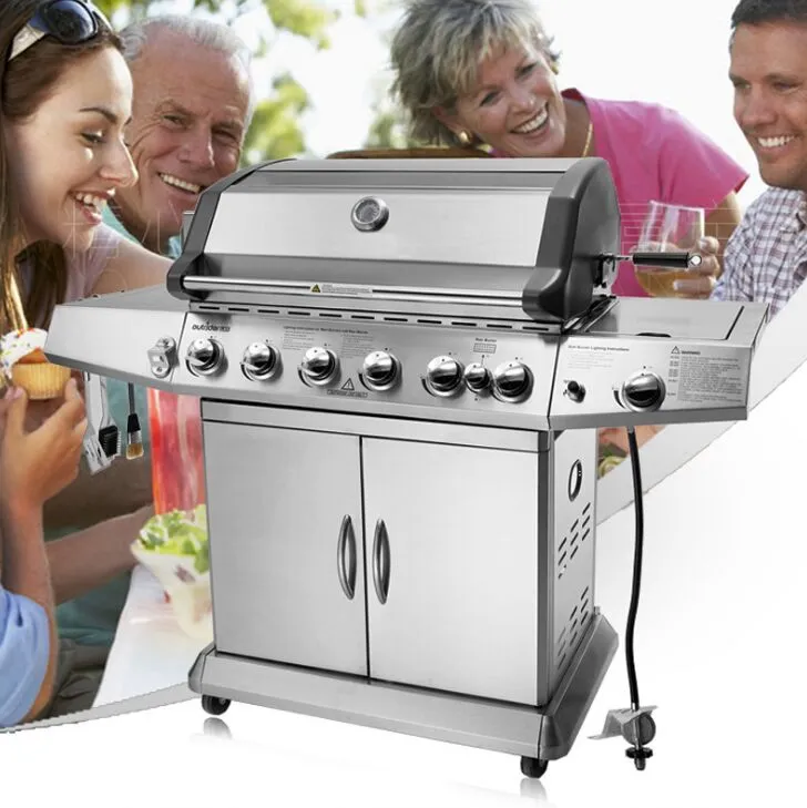 High Quality Outdoor Gas Weber Gas Grill Sale Six Burners Sider Burner With Skewer Motor Cover From Homexing999 3 070.86 DHgate.Com