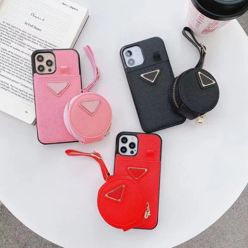 Top Fashion 2-Piece Set Card Holder Phone Cases Universal Earphone Package Wallet Case Coin Purse Zipper Bag for Iphone 15 14 Pro Max 13 12 11 Pro XS XR X Cover Luxury Suit