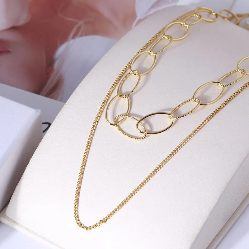 Chains Simple Stitching Ring Two-Piece Buckle Female Nude Chain Necklace