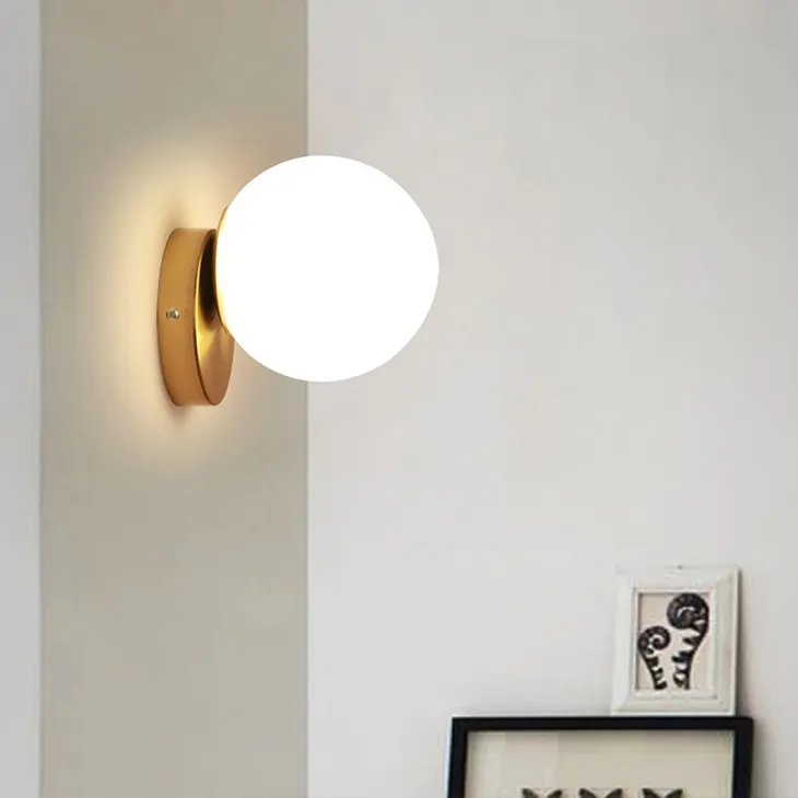 LED Glasboll Sovrum Bedside Vägglampa Brass / Svart Modern Vardagsrum Korridor Studie Bakgrund Vägggång Taklampor