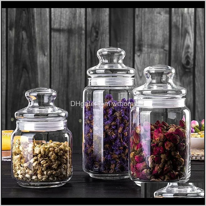 Glass Scented Tea Jar Transparent Storage Bottle Sealed With Lid (350/500ML) Bottles & Jars