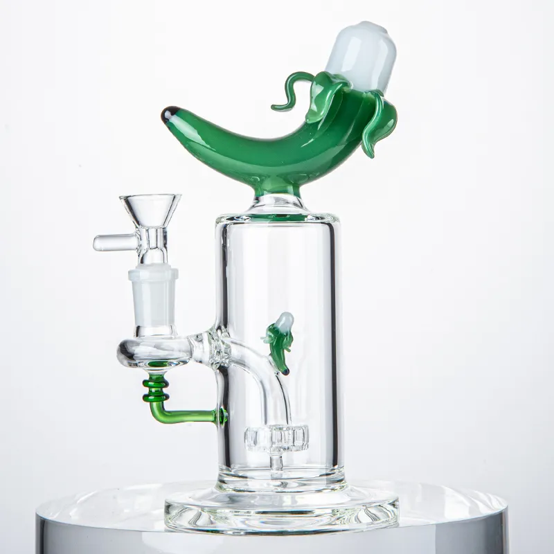 Heady Glass Bong Banana Shape Hookahs Oil Dab Rigs Showerhead Perc Water  Pipes 14mm Female Joint Unique Bongs With Bowl Also Sell Pineapple Peach  From Alza, $18.64