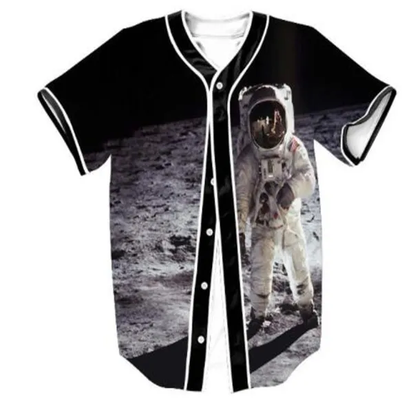 Zomer Mode Mannen Jersey Rood Wit Geel Multi 3D Print Korte Mouw Hip Hop Losse Tee Shirts Baseball T-shirt cosplay Kostuum 020