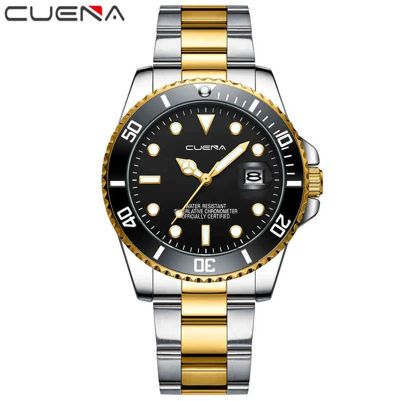 Cuena 2022 New Gold Watch Men Watches Mens Creative Stainless Male