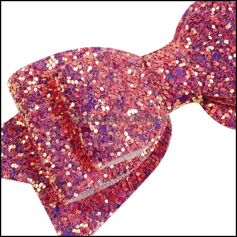 Glitter Sequins Hair Clip Kid Bow Hairpin Children Hair Accessories Girl Large Bowknot Barrette Baby Hair Clips Manual Hairs Pin