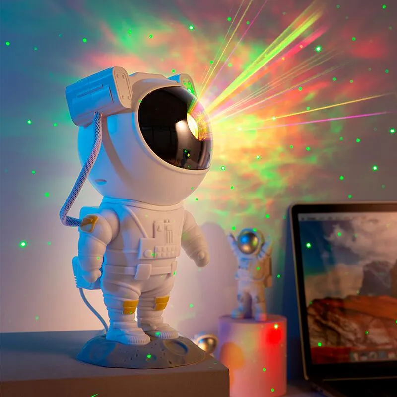 Night Lights Astronaut Starry Sky Projection Lamp Galaxy Star Laser Projector USB charging Atmosphere Lamp Kids Bedroom Decor boy Christmas Gift 21126 Fastship