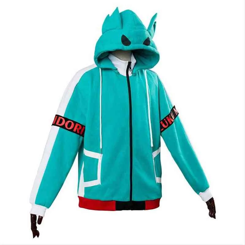 Anime My Hero Academia Boku No Hero Academia Midoriya Izuku Hoodie Cosplay Costume Mundury Szkolne Mężczyźni Kurtka G1229