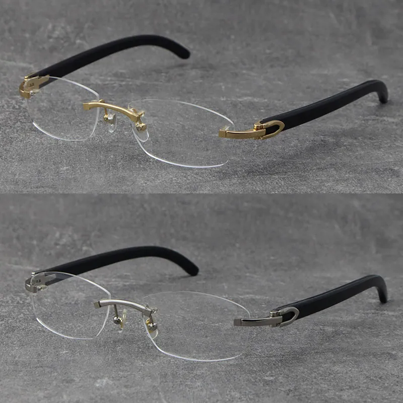 Fabricants En Gros Noir Cadres En Corne De Buffle Homme Femme Lunettes Carrées Or 18K Lunettes En Argent Designer Unisexe De Haute Qualité Lentille Optique Bouclier Lunettes